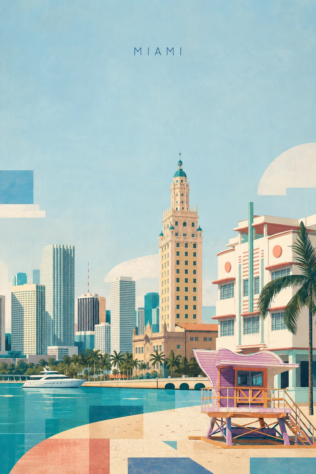 Miami travel poster artwork