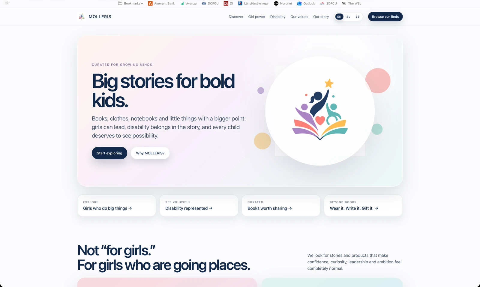 Homepage screenshot of Molleris.com